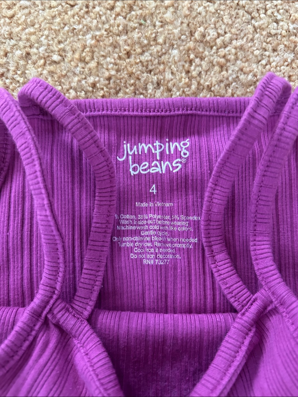 jumping beans Purple Ribbed Tank with Rhinestone Heart - Picture 2 of 2